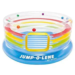 Intex 48264 Jump-O-Leneแหวนใสเด้งได้,พร้อมลูกบอลสีสันภายในบ้านเป่าลม