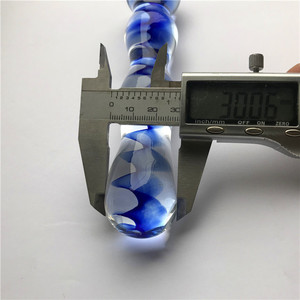 Bâton en verre de cristal de qualité médicale, pour couple, nouveau Style à fleurs bleues - Product Image 5