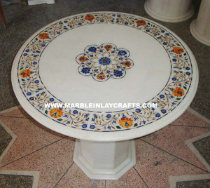 โต๊ะกาแฟหินอ่อนสีขาวพร้อมฐาน - Product Image 1