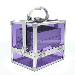 Stylish Transparent Beauty Vanity Clear Acrylic Makeup Train Case