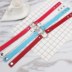 2019 nuovo Cuoio DELL'UNITÀ di elaborazione <span class=keywords><strong>Grande</strong></span> <span class=keywords><strong>Cuore</strong></span> Pulsante Punk Tattoo velluto Della <span class=keywords><strong>Collana</strong></span> del choker - Product Image 4