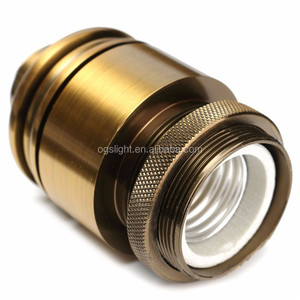 Newhouse iluminación E26/base estándar latón sólido luz vintage Edison lámpara colgante titular - Product Image 3