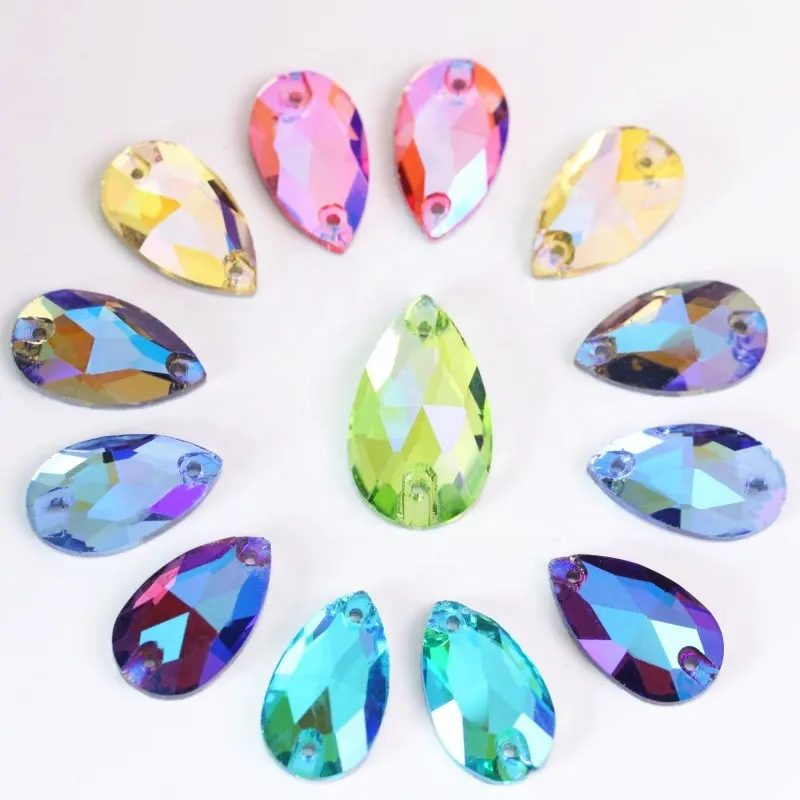 Über 30 Form Bling Kristall Teardrop Glas Sewing Strass Navette Nähen auf Edelstein Designs Taschen für Hochzeit Kleid