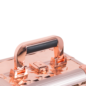 Funda <span class=keywords><strong>de</strong></span> tocador con tachuelas <span class=keywords><strong>de</strong></span> oro rosa, caja <span class=keywords><strong>de</strong></span> belleza con mango - Product Image 5