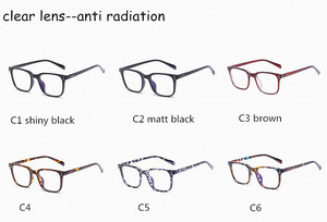 Carré objectif clair et jaune lentille deux options mince en métal anti-rayonnement anti rayonnement lunettes lunettes - Product Image 5
