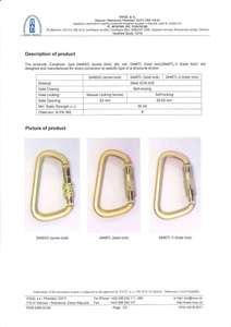 HM Antichute CE EN362 Acier Classique D Triple Verrouillage Jaune Zingué 35kN Résistance à la rupture Utilisation Industrie Lourde Grande Sangle de Sécurité - Product Image 4