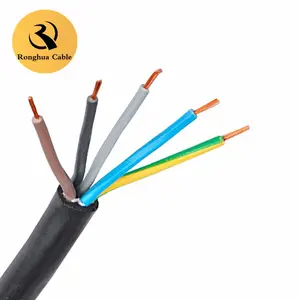 450V/750V Flexible cable eléctrico de cobre de goma aislado 5 core 4mm cable flexible
