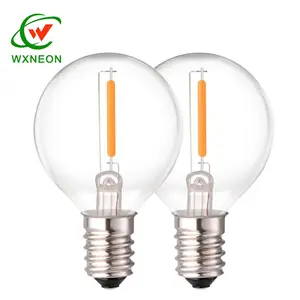Led Lighting Filament Bulb 0.5W E12 Base G40 Led Filament Globe Ball Light Bulbs