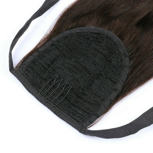 Meilleure Vente 100% Brésilien Remy Extension De Cheveux Humains Brun Foncé Queue De Cheval Extension de Cheveux - Product Image 4