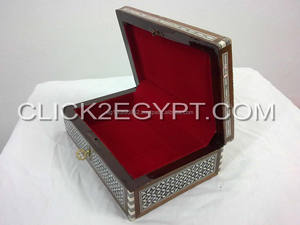 Boîte à bijoux en bois avec mosaïque égyptienne J17, nacre - Product Image 3