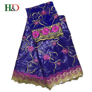 H & D 5 + 2 fábrica superior barato africano Bazin ropa al por mayor del organza tela con buena calidad - Product Image 5