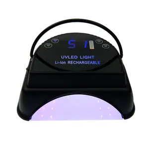 Lampu Uv Led Pengering Kuku, Lampu LED UV Nirkabel dengan Pegangan Pengangkat Sensor Sentuh Layar LED untuk Gel Kuku