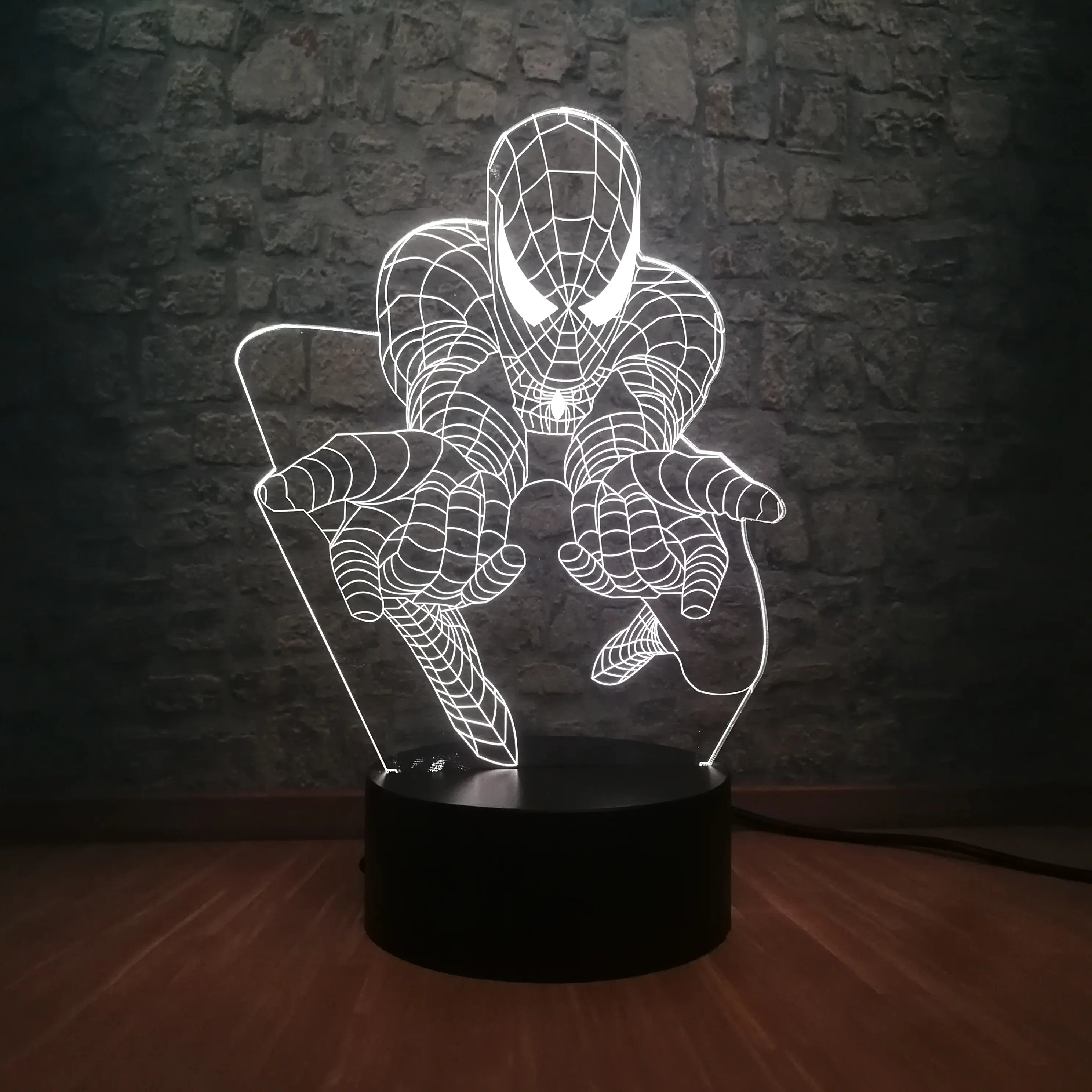 Hot Sale Superhero Man Figure Spider man 3D Lamp Multicolor Led Gradient Night Light Lampara Creative Festival Kid Birthday Gift