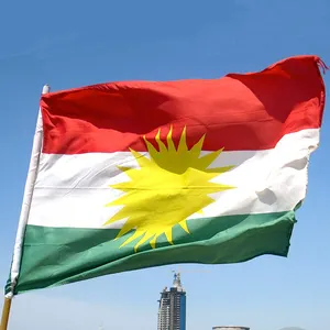 Sản Phẩm Mới Cờ Kurdistan Quốc Gia Người Kurdistan Dệt Polyester Giá Rẻ 100%