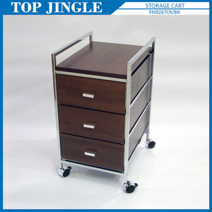 Chariot à tiroir violet étroit en acier inoxydable à 3 niveaux en tube carré - Product Image 3