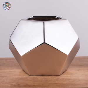 Precio bajo plata polígono interior macetas de cerámica jardín plantador olla <span class=keywords><strong>bonsai</strong></span> - Product Image 1