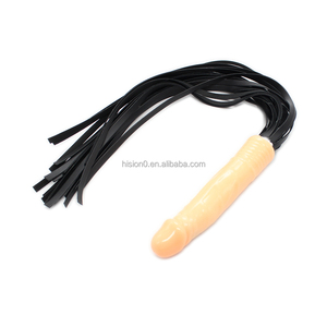 Látigo Sexy de Cuero Rosa Novedoso con Mango de Silicona para Dildo - Product Image 4