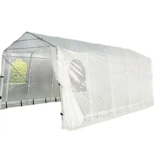 Snow Shed Suitable for Bad Weather, 11'X32' Heavy Duty Carport Garage Car Shelter with Observation Window