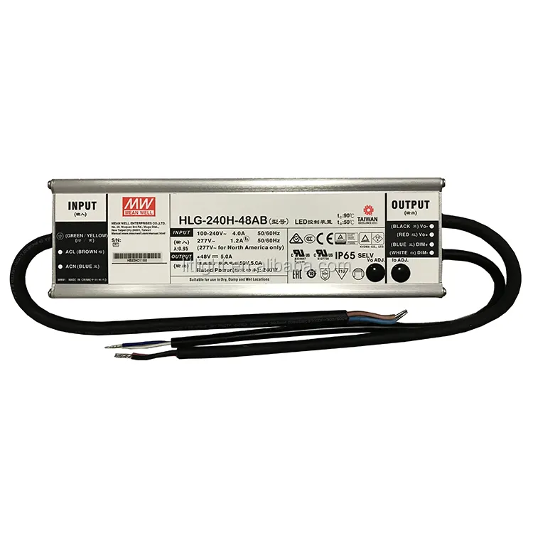 Meanwell HLG-240H series HLG-240H-36a, HLG-240H-36b, HLG-240H-48a 240W IP65 Mean Well led driver dimming Power Supply