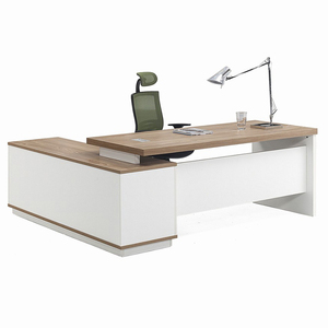 モダンなMFC木製L字型オフィス家具ボスセオマネージャーエグゼクティブコーナーカウンターワーキングテーブルデスクセット付き - Product Image 4