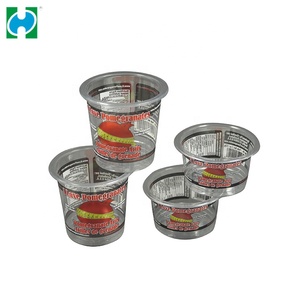 De venta directa de fábrica de mascotas de doble color lata transparente de plástico taza con tapa - Product Image 1