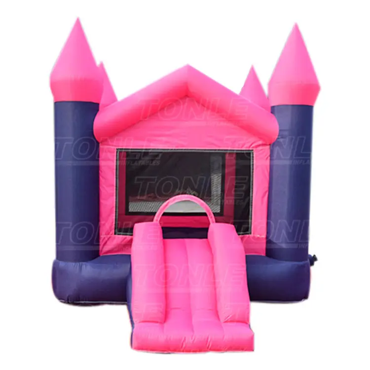 Mini château gonflable rose violet, petite maison à rebond gonflable, en vente