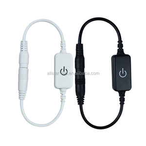 <span class=keywords><strong>Variateur</strong></span> <span class=keywords><strong>LED</strong></span> tactile iTouch avec connecteurs DC femelle et mâle pour bande <span class=keywords><strong>LED</strong></span> monochrome 12V/24V, style en ligne, noir/blanc - Product Image 2