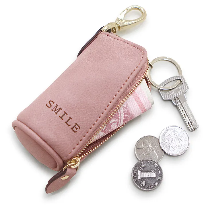 China imported custom mini personalized plain pu coin pouch keychain coin change purse