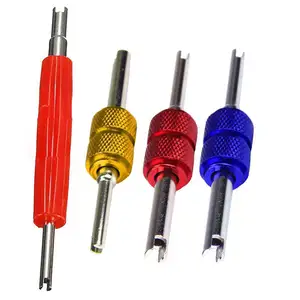 4 Buah Ganda Schrader Valve Stem Inti Remover Installer Mobil HVAC Service Tool