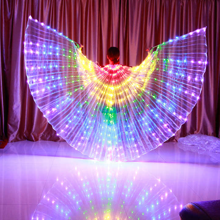 Hot Sale 300 Lights Dance Multicolor Props Cloak Belly LED Wings