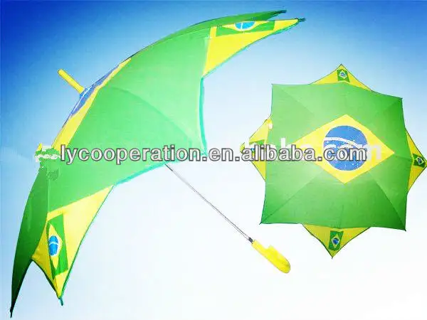 2014 welt tasse regenschirm, brasilien flagge regenschirm