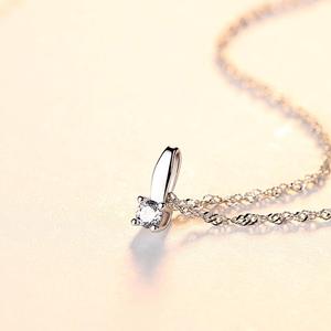 CZCITY Tiny Cubic Zirconia <span class=keywords><strong>collana</strong></span> <span class=keywords><strong>sottile</strong></span> 925 ciondolo a catena carino donna gioielli in <span class=keywords><strong>argento</strong></span> piccolo ciondolo - Product Image 5
