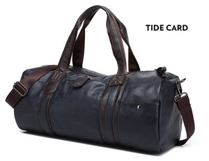 Crazy horse pu hombres bolsa de lona Hombre bolsas de viaje bolsa de lona de cuero - Product Image 6