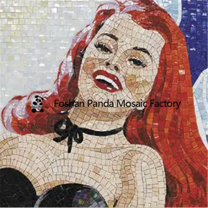 Mb Php58 seksi bayan resim banyo duvar resimleri cam mozaik çini el yapımı mozaik portre