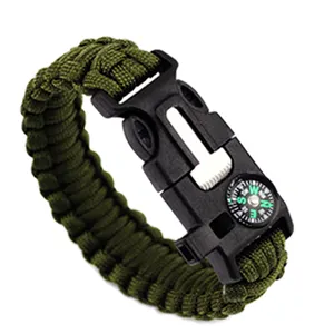 Bracelet <span class=keywords><strong>de</strong></span> <span class=keywords><strong>survie</strong></span> en paracorde multifonctionnel pour le camping en plein air, la randonnée et les situations d'urgence - Product Image 1