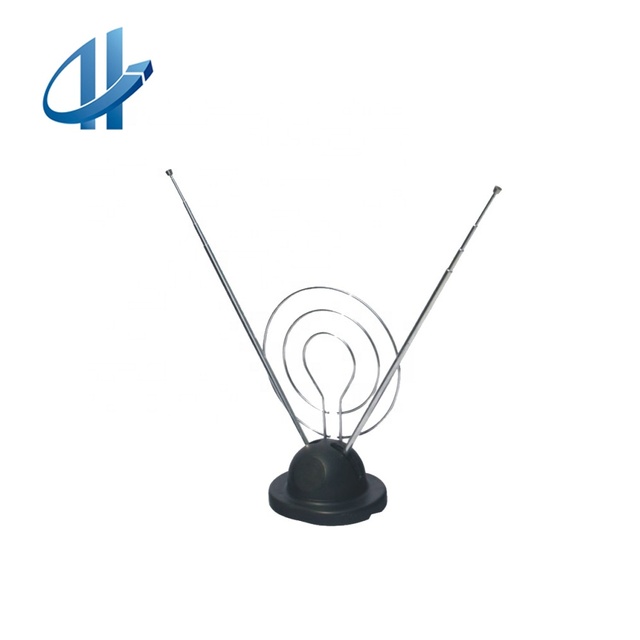 Amplified HDTV Antenna 50 Mile Reception Range Indoor TV Antenna Rabbit Ear for Uhf Vhf