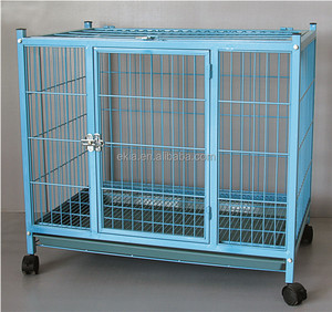 โรงงานในประเทศจีนทำให้ทนทานเหล็กกรงสุนัขที่มีล้อสำหรับการขาย - Product Image 1