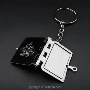China Goods Wholesale Promotional Souvenir Book Shape Photo Frame Key Chain Metal Photo Keychain