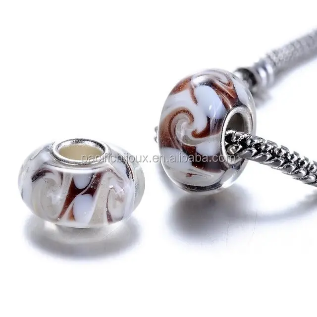 Murano bead hollow perle di vetro del foro di grandi dimensioni gioielli in ceramica cristal grande branello del foro di risultati dei monili