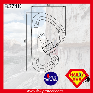 Taiwan 23KN Screw Lock For Wild Sports Carabiner - Product Image 2