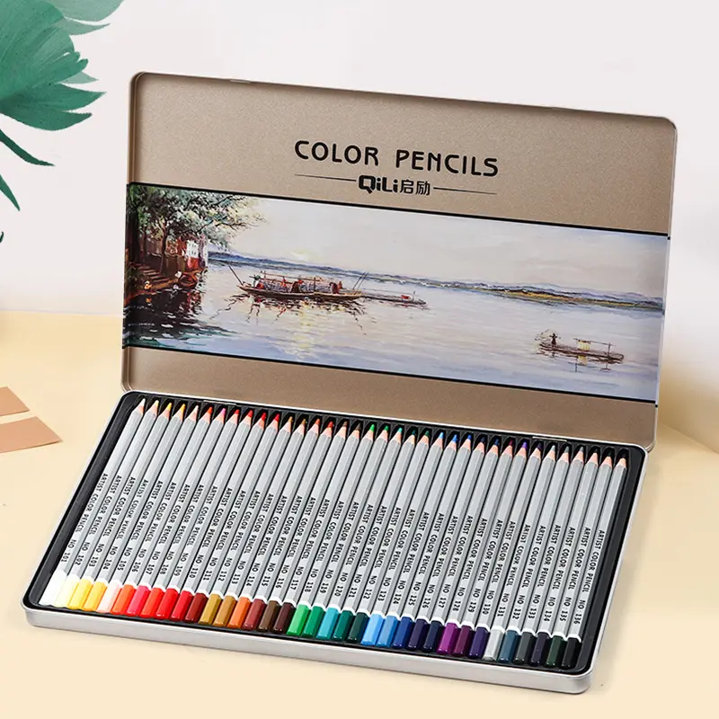Material de arte artístico premium série macia chumbo 36 conjunto de lápis coloridos para livros de coloração com caixa de metal