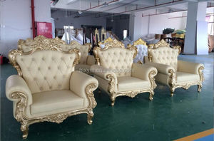 Hot Sale Cheap Wholesale Banquet Party Hotel Luxury Baroque Royal Throne Wedding Sofa - Product Image 4