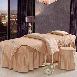 Set di Biancheria da Letto per SPA 4 Pezzi in Cotone Morbido sulla Pelle Tinta Unita Set Copripiumino e Lenzuola per Salone di Bellezza Massaggi Trattamenti Viso - Product Image 3