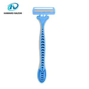 Disposable Blade Shave Wholesale China Disposable Razor 3 Blade Shaving Razor With Rubber Handle