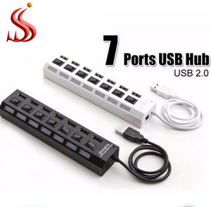 ฮับ USB พอร์ต6 7 8พอร์ต USB 12V 7พอร์ต USB พร้อมสวิตช์เปิด/ปิด + อะแดปเตอร์แปลงไฟ AC EU/US - Product Image 2