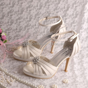 da sposa in raso <span class=keywords><strong>viola</strong></span> tacchi piattaforma <span class=keywords><strong>sandali</strong></span> - Product Image 2