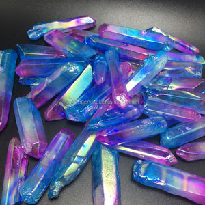 Calidad de Color azul y rosa de titanio al por mayor de Galvanoplastia aura cuarzo cristal de punto - Product Image 1