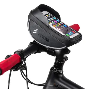 Bicycle Frame Bike Handlebar Phone Mount Bag with Waterproof Touch Screen Phone Case