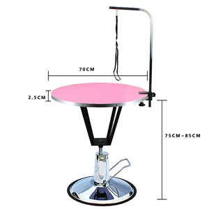 Elevador eléctrico de alta calidad, mesa de aseo redonda hidráulica para perros, productos de limpieza y aseo de mascotas de acero inoxidable - Product Image 2