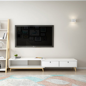 ขาตั้ง<span class=keywords><strong>ทีวี</strong></span>พับเก็บได้<span class=keywords><strong>สี</strong></span><span class=keywords><strong>ขาว</strong></span><span class=keywords><strong>ราคา</strong></span><span class=keywords><strong>ถูก</strong></span>สำหรับห้องนั่งเล่น<span class=keywords><strong>ชั้น</strong></span><span class=keywords><strong>วาง</strong></span><span class=keywords><strong>ทีวี</strong></span>ไม้หรูหราทันสมัยพร้อมดีไซน์เมลามีน - Product Image 4